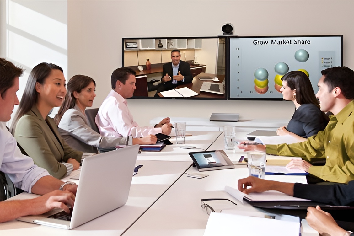 Employee training session using AV technology