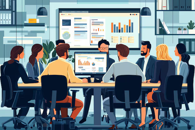 Corporate meeting room with advanced AV integration